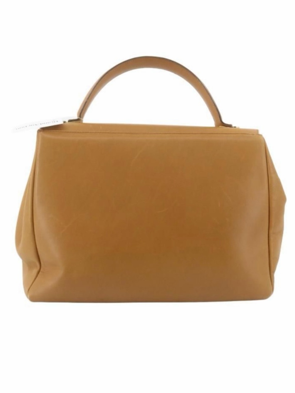 Vintage Ferragamo Camel Leather Pushlock Handbag - Picture 2 of 14